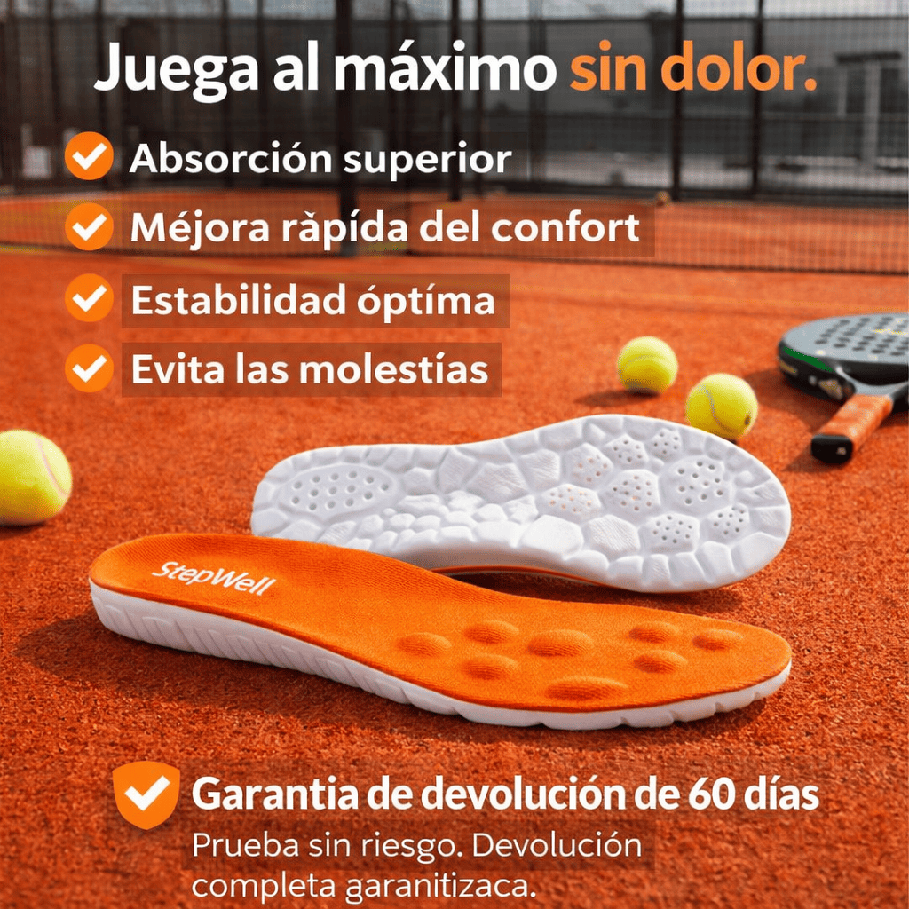 StepWell® — La plantilla del padelero. Diseñada para tus movimientos en pista.