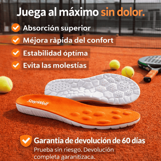 StepWell® — La plantilla del padelero. Diseñada para tus movimientos en pista.