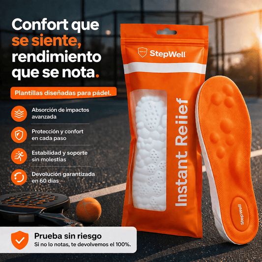 StepWell® — La plantilla del padelero. Diseñada para tus movimientos en pista.