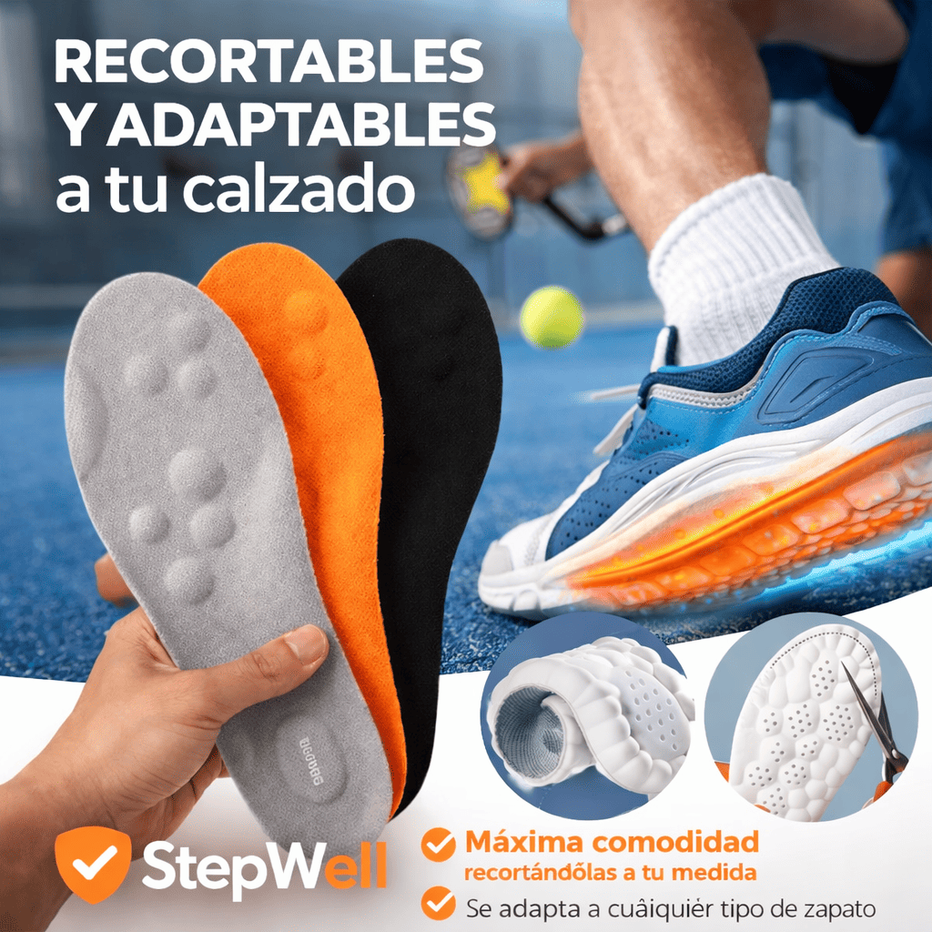 StepWell® — La plantilla del padelero. Diseñada para tus movimientos en pista.